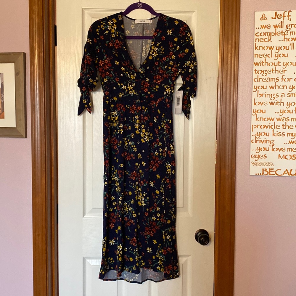 JustFab maxi dress, XS, button front